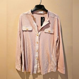 Newchoice Shirt, size M, Tan/Light Pink